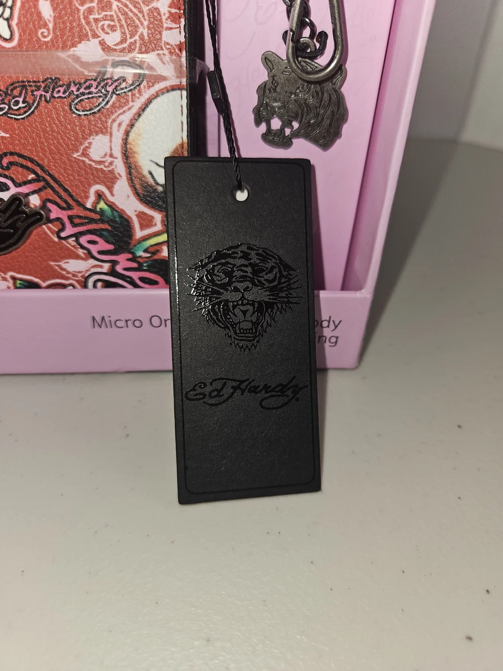 NWT Ed Hardy Women's Red Skull & Rose Crossbody Wallet